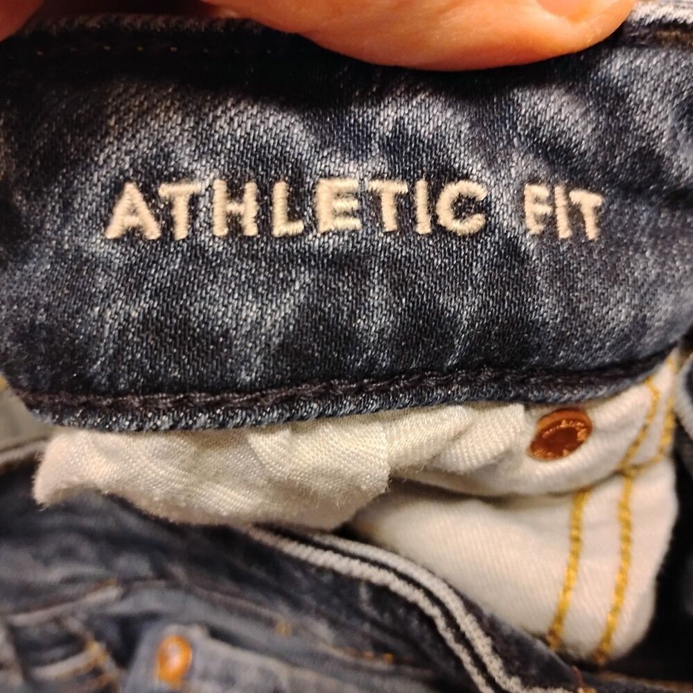 American Eagle jeans mens 32x30 blue denim stretch athletic fit tapered leg - Picture 7 of 11